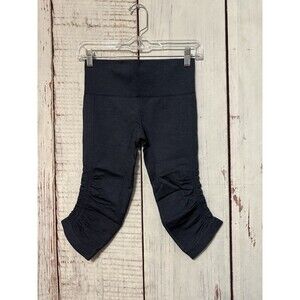 Lululemon Ebb And Flow Crop Seamless High Rise Legging Navy Blue Womens 4 W6903S